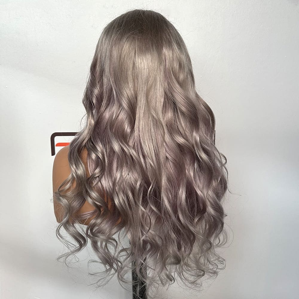 13x5 transparent lace custom grey wig supplier
