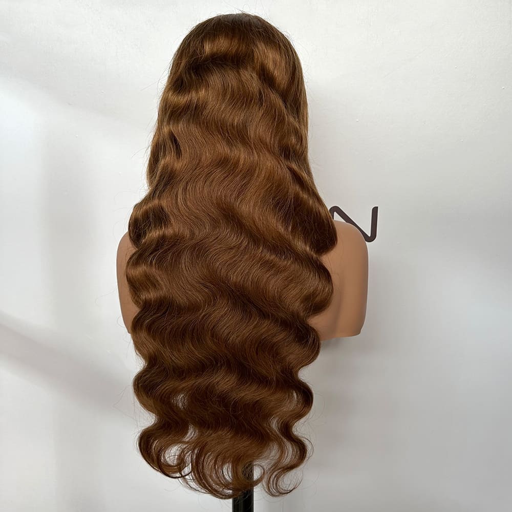 ODM 26 inch custom brown body wave human hair wigs