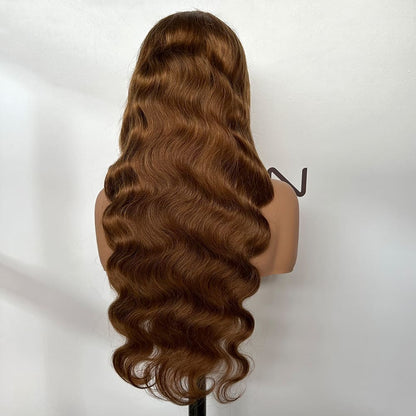 ODM 26 inch custom brown body wave human hair wigs